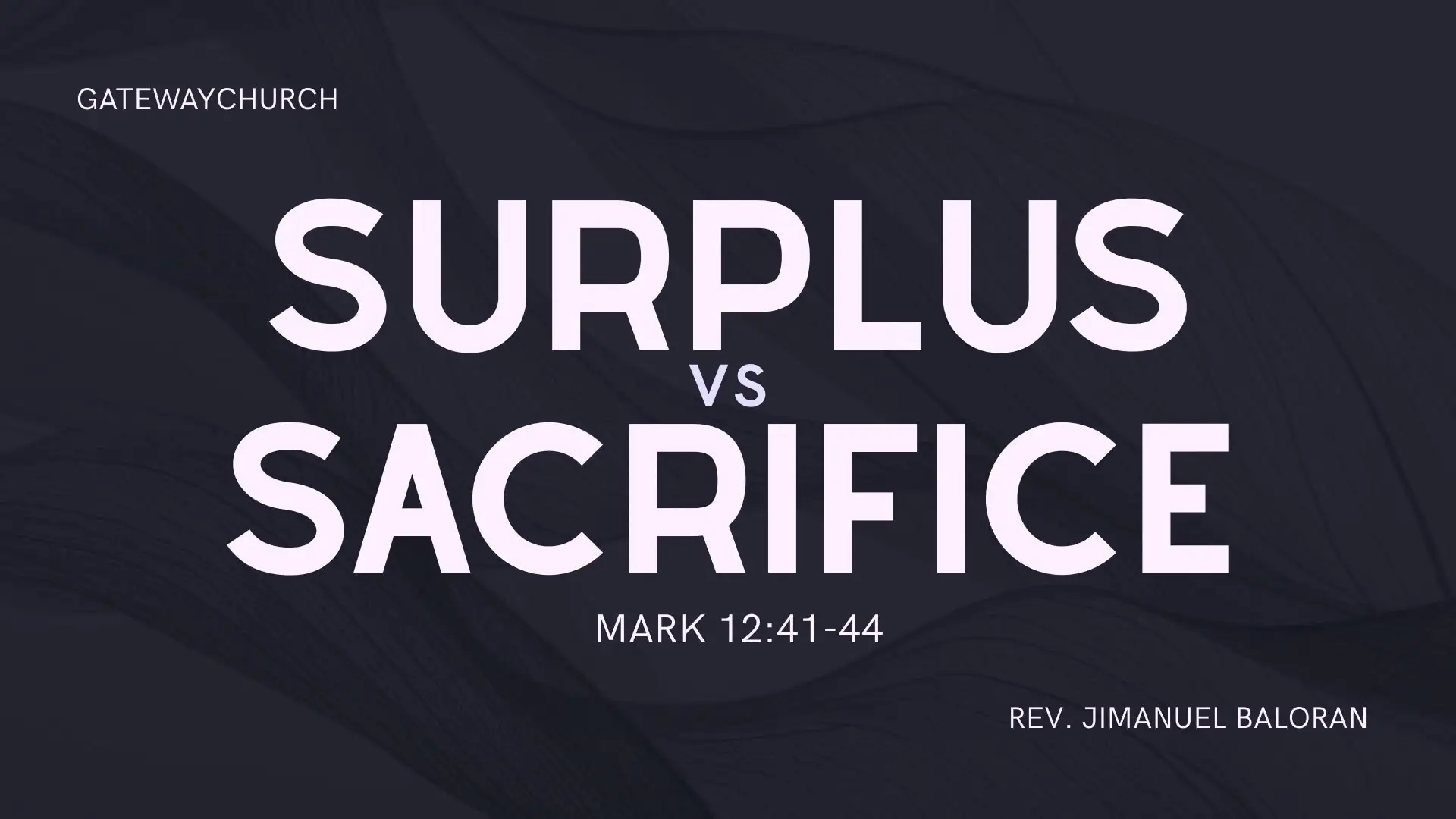 Surplus vs Sacrifice
